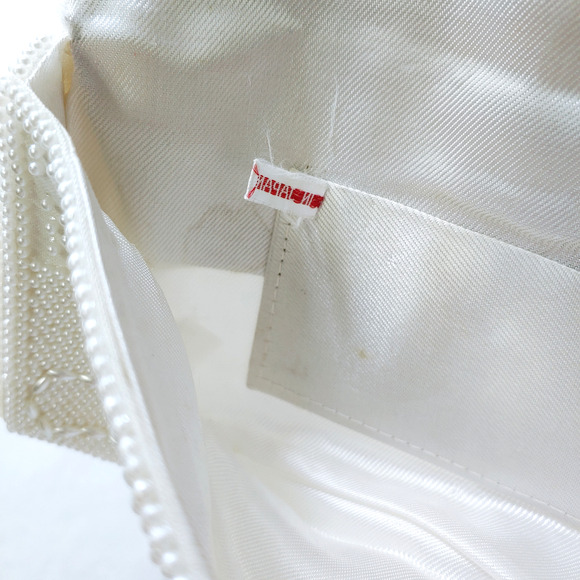 Vintage Beaded Ivory Clutch Purse Formal Evening, Weddings-Bride Japan Pre-Owned - Picture 12 of 16